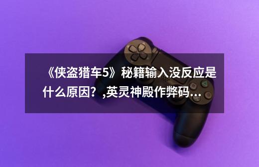 《侠盗猎车5》秘籍输入没反应是什么原因?,英灵神殿作弊码不能用了-第1张-游戏信息-龙启网