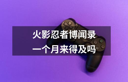 火影忍者博闻录一个月来得及吗-第1张-游戏信息-龙启网