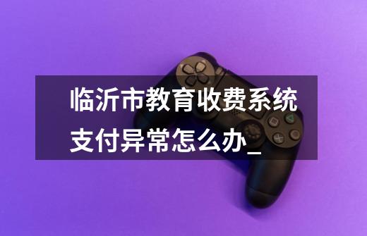 临沂市教育收费系统支付异常怎么办_-第1张-游戏信息-龙启网