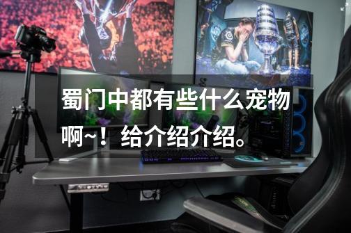 蜀门中都有些什么宠物啊~！给介绍介绍。-第1张-游戏信息-龙启网