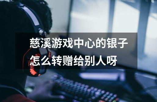 慈溪游戏中心的银子怎么转赠给别人呀-第1张-游戏信息-龙启网