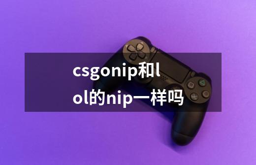 csgonip和lol的nip一样吗-第1张-游戏信息-龙启网