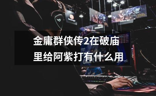 金庸群侠传2在破庙里给阿紫打有什么用-第1张-游戏信息-龙启网