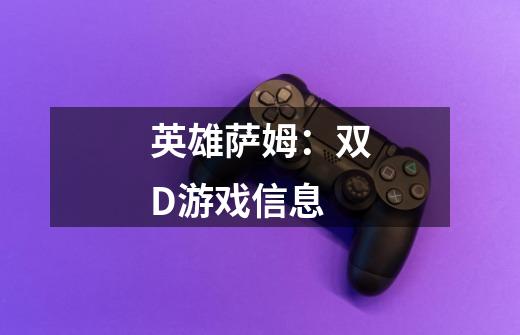 英雄萨姆:双D游戏信息-第1张-游戏信息-龙启网