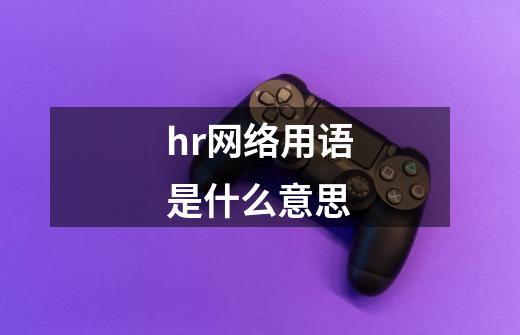 hr网络用语是什么意思-第1张-游戏信息-龙启网