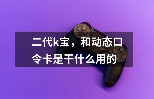 二代k宝,和动态口令卡是干什么用的-第1张-游戏信息-龙启网