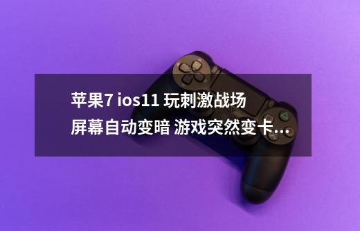 苹果7 ios11 玩刺激战场屏幕自动变暗 游戏突然变卡 通用辅助自动亮度关闭 还是这样-第1张-游戏信息-龙启网