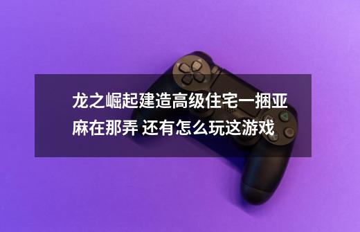 龙之崛起建造高级住宅一捆亚麻在那弄 还有怎么玩这游戏-第1张-游戏信息-龙启网