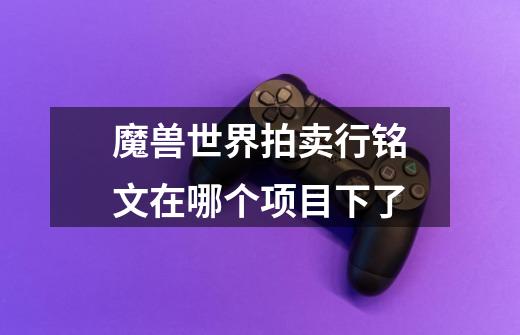 魔兽世界拍卖行铭文在哪个项目下了-第1张-游戏信息-龙启网