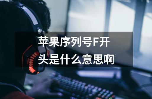 苹果序列号F开头是什么意思啊-第1张-游戏信息-龙启网