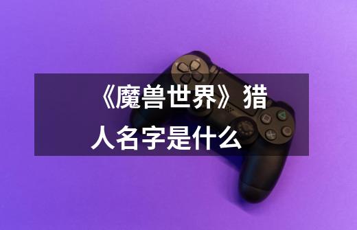 《魔兽世界》猎人名字是什么-第1张-游戏信息-龙启网