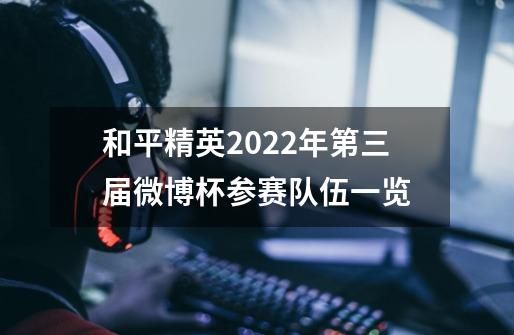 和平精英2022年第三届微博杯参赛队伍一览-第1张-游戏信息-龙启网