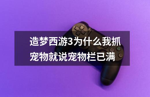 造梦西游3为什么我抓宠物就说宠物栏已满-第1张-游戏信息-龙启网