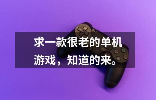 求一款很老的单机游戏，知道的来。-第1张-游戏信息-龙启网