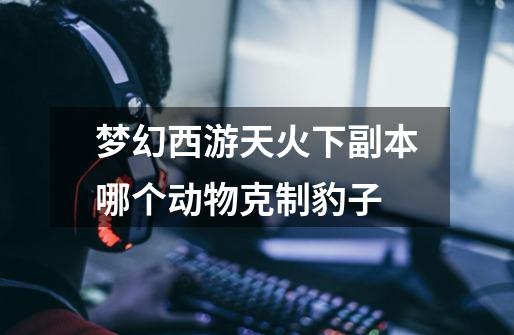 梦幻西游天火下副本哪个动物克制豹子-第1张-游戏信息-龙启网