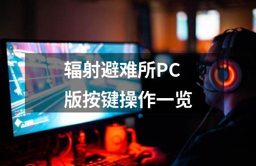 辐射避难所PC版按键操作一览-第1张-游戏信息-龙启网