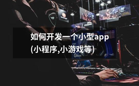 如何开发一个小型app(小程序,小游戏等)-第1张-游戏信息-龙启网