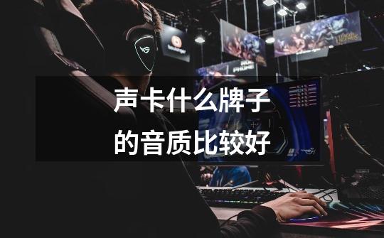 声卡什么牌子的音质比较好-第1张-游戏信息-龙启网