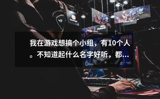 我在游戏想搞个小组，有10个人。不知道起什么名字好听，都要2个字，或者3个字的-第1张-游戏信息-龙启网