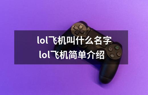 lol飞机叫什么名字 lol飞机简单介绍-第1张-游戏信息-龙启网