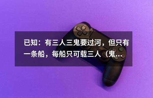 已知:有三人三鬼要过河,但只有一条船,每船只可载三人(鬼),并且注意两个鬼会吃掉一个人,在不少一个-第1张-游戏信息-龙启网