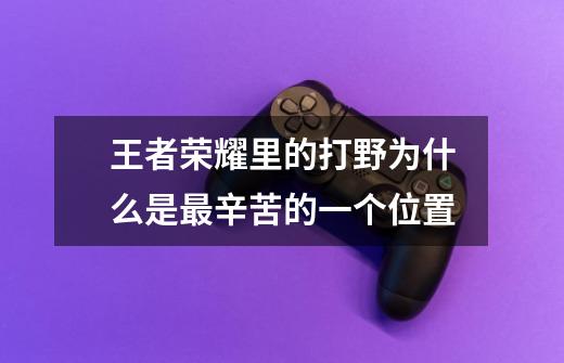 王者荣耀里的打野为什么是最辛苦的一个位置-第1张-游戏信息-龙启网