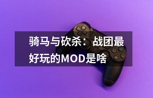 骑马与砍杀：战团最好玩的MOD是啥-第1张-游戏信息-龙启网