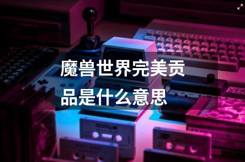 魔兽世界完美贡品是什么意思-第1张-游戏信息-龙启网