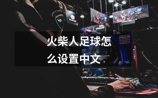 火柴人足球怎么设置中文-第1张-游戏信息-龙启网