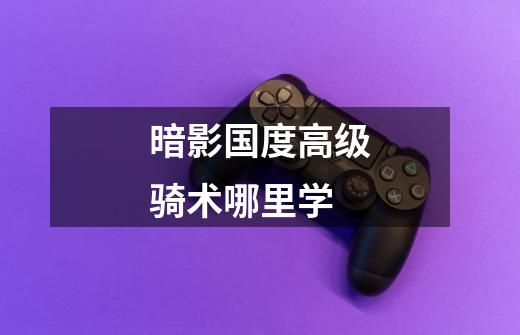 暗影国度高级骑术哪里学-第1张-游戏信息-龙启网