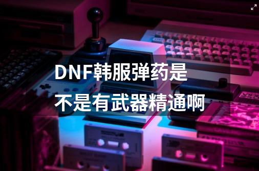 DNF韩服弹药是不是有武器精通啊-第1张-游戏信息-龙启网