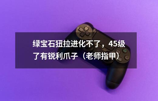绿宝石狃拉进化不了,45级了有锐利爪子(老师指甲)-第1张-游戏信息-龙启网