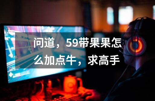 问道，59带果果怎么加点牛，求高手-第1张-游戏信息-龙启网