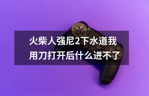 火柴人强尼2下水道我用刀打开后什么进不了-第1张-游戏信息-龙启网