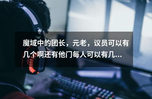 魔域中的团长,元老,议员可以有几个啊还有他门每人可以有几个助手-第1张-游戏信息-龙启网
