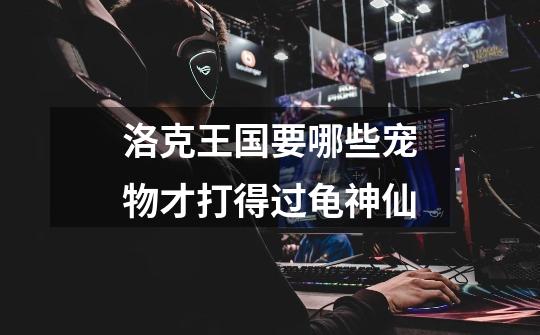 洛克王国要哪些宠物才打得过龟神仙-第1张-游戏信息-龙启网
