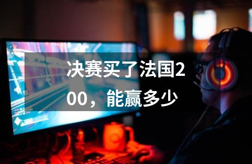 决赛买了法国200,能赢多少-第1张-游戏信息-龙启网