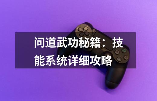 问道武功秘籍:技能系统详细攻略-第1张-游戏信息-龙启网