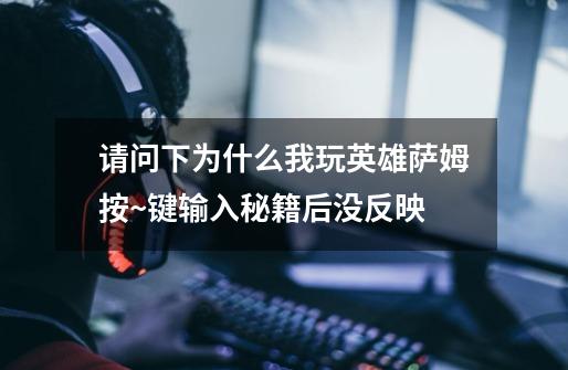 请问下为什么我玩英雄萨姆按~键输入秘籍后没反映-第1张-游戏信息-龙启网