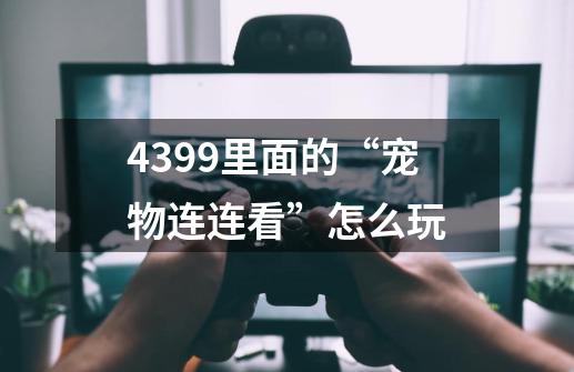 4399里面的“宠物连连看”怎么玩-第1张-游戏信息-龙启网
