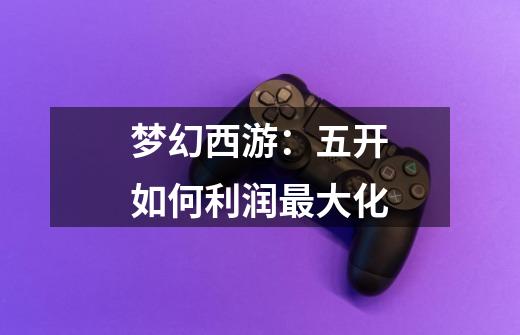梦幻西游:五开如何利润最大化-第1张-游戏信息-龙启网