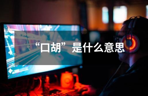 “口胡”是什么意思-第1张-游戏信息-龙启网