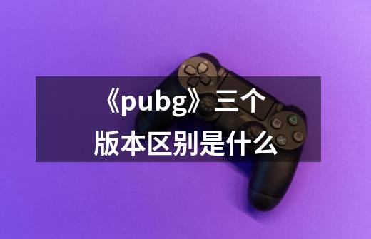 《pubg》三个版本区别是什么-第1张-游戏信息-龙启网