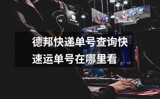 德邦快递单号查询快速运单号在哪里看-第1张-游戏信息-龙启网
