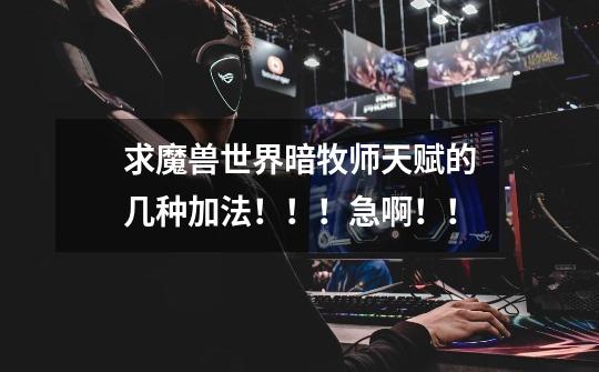 求魔兽世界暗牧师天赋的几种加法!!!急啊!!-第1张-游戏信息-龙启网