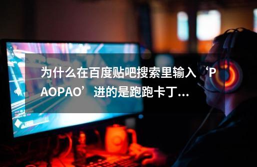为什么在百度贴吧搜索里输入‘PAOPAO’进的是跑跑卡丁车吧,而不是泡泡堂吧-第1张-游戏信息-龙启网