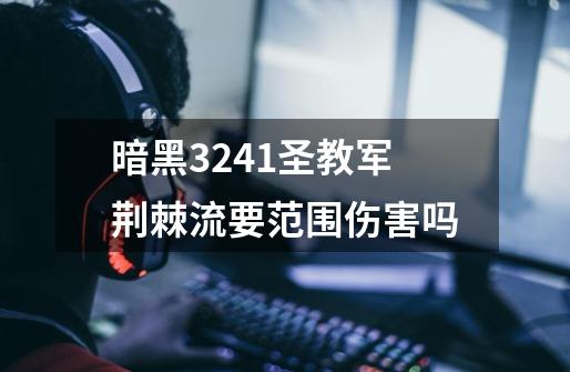暗黑32.41圣教军荆棘流要范围伤害吗-第1张-游戏信息-龙启网