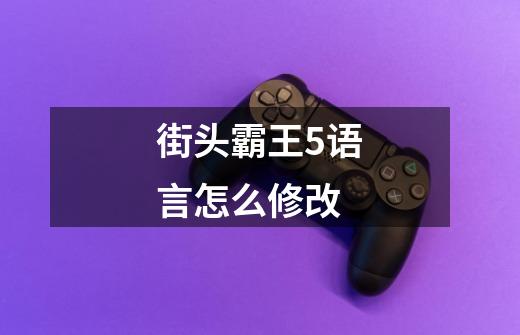 街头霸王5语言怎么修改-第1张-游戏信息-龙启网