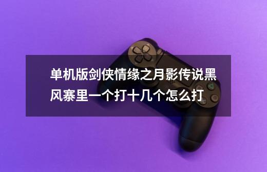 单机版剑侠情缘之月影传说黑风寨里一个打十几个怎么打-第1张-游戏信息-龙启网