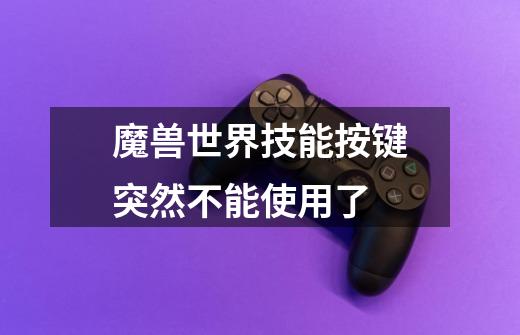 魔兽世界技能按键突然不能使用了-第1张-游戏信息-龙启网